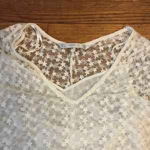 Zara Flower Mesh Top